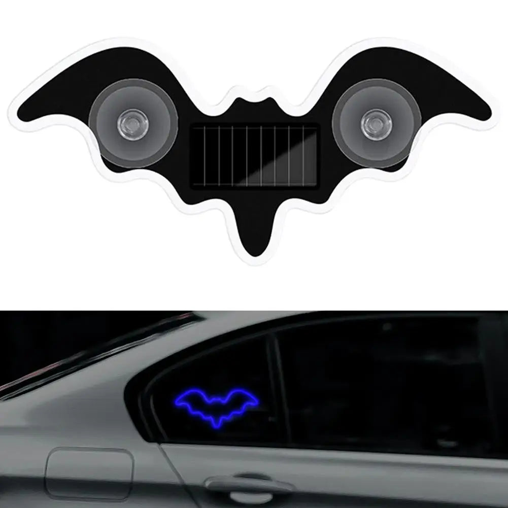 Solar Powered Car LED Ambient Light Cute Bat Shaped Suction Cup Qme C