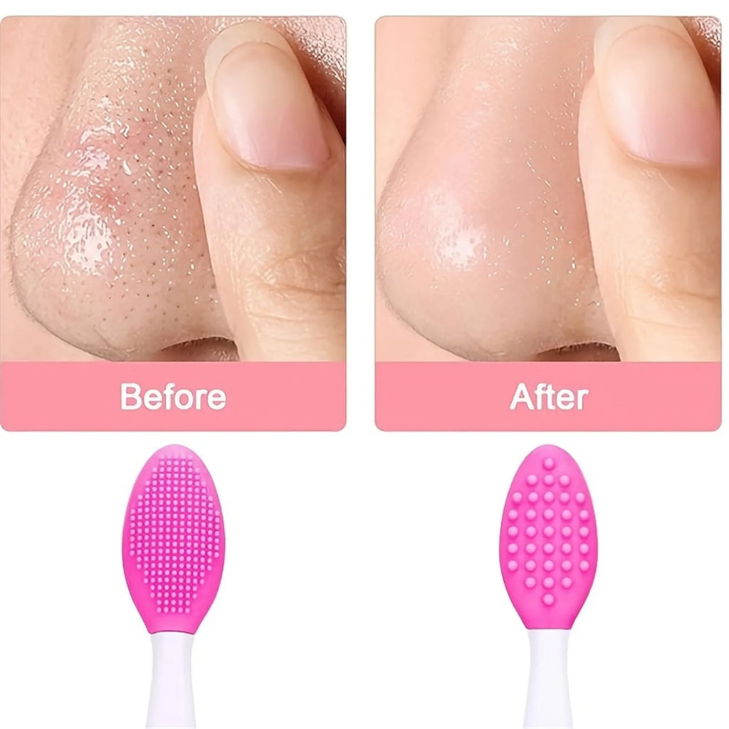 1PC Beauty Skin Care Wash Face Silicone Brush Exfoliating Nose Clean Blackhead Removal Brushes Facial Nose Cleaning Brush Tools Qme