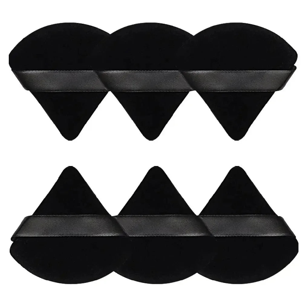  Soft Makeup Puff Hypoallergenic Precision Sponges Foundation Concealer Cruelty-free Finger Sponge Puff Beauty Makeup Tools Qme 6pcs-Black