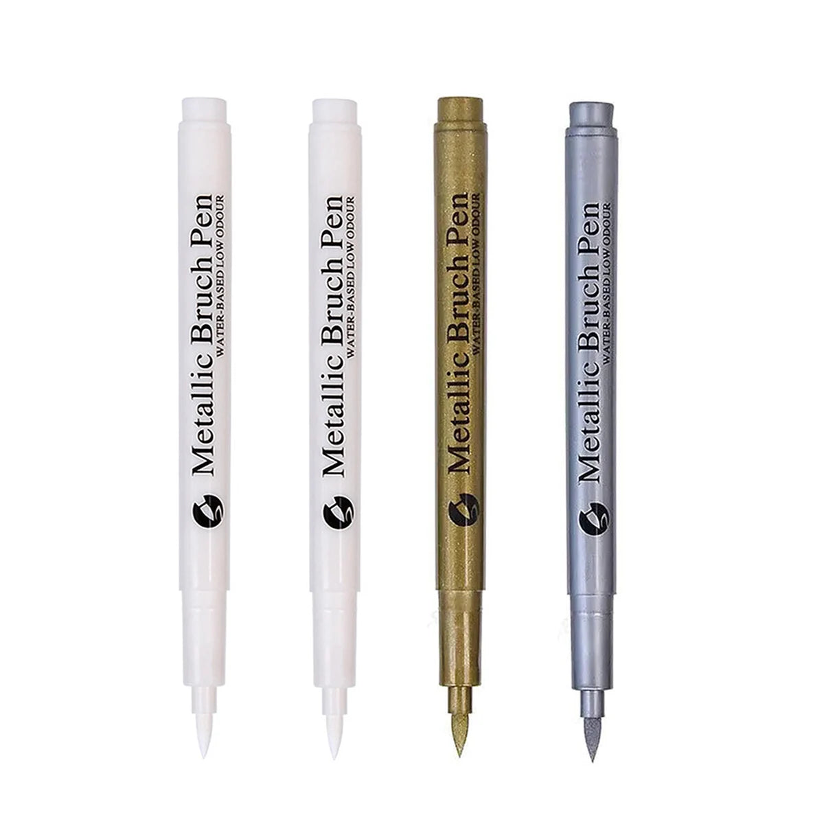 Metallic Marker Pen White/Gold/Silver Waterproof Permanent Paint Marker Pen for Rock,Mug,Ceramic,Glass DIY Painting Supplies Qme 2white 1gold 1silver