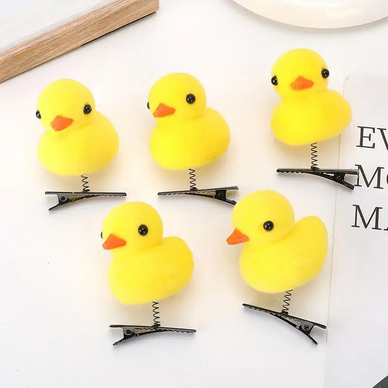 Little Yellow Duck Hairpin Plush Soft Hair Pins Fun Animal Clips Qme
