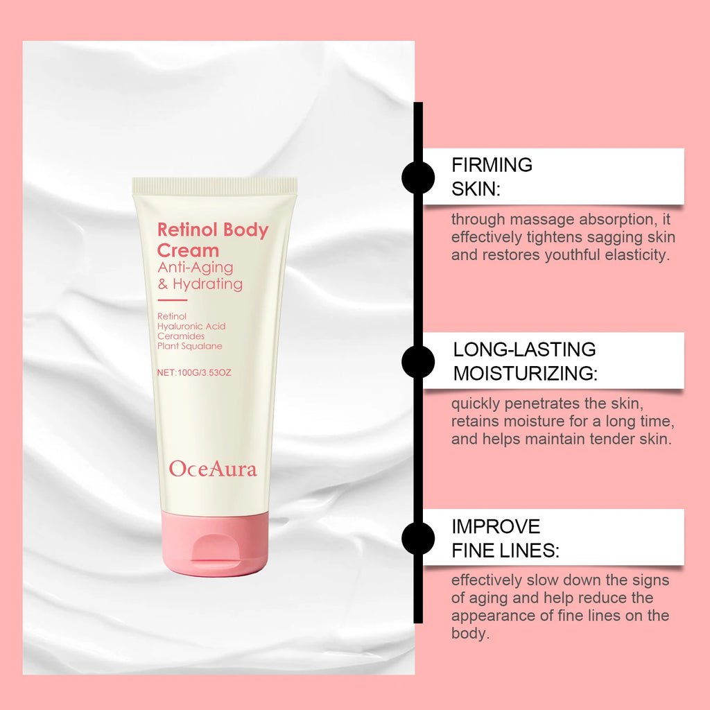 Retinol Firming Body Cream Anti-Wrinkle Tightening Improve Sagging Skin Remove Cellulite Nourish Lift Firming Moisturizing Cream Qme