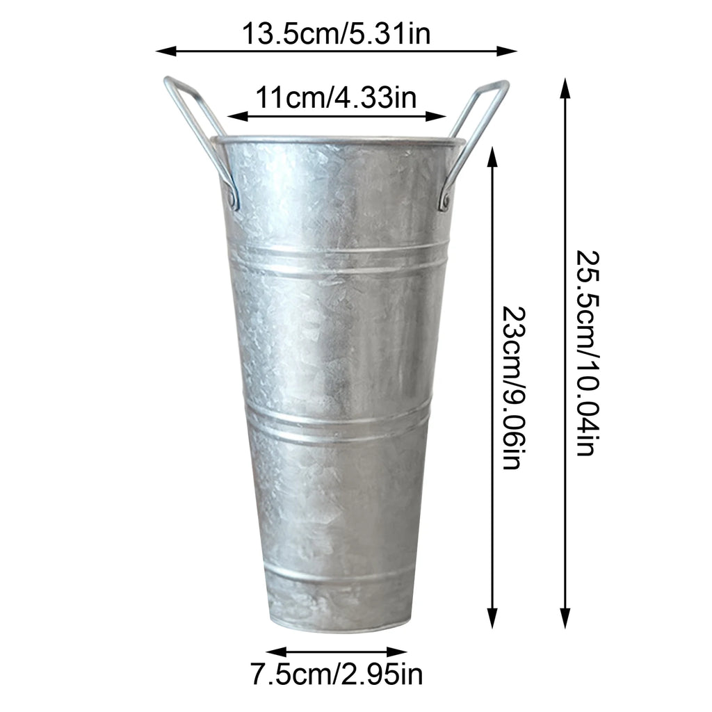 6Pcs Small Galvanized Tin Flower Buckets Flower Buckets with Handles Metal Flower Vase for Home Garden Table Centerpiece Decor Qme