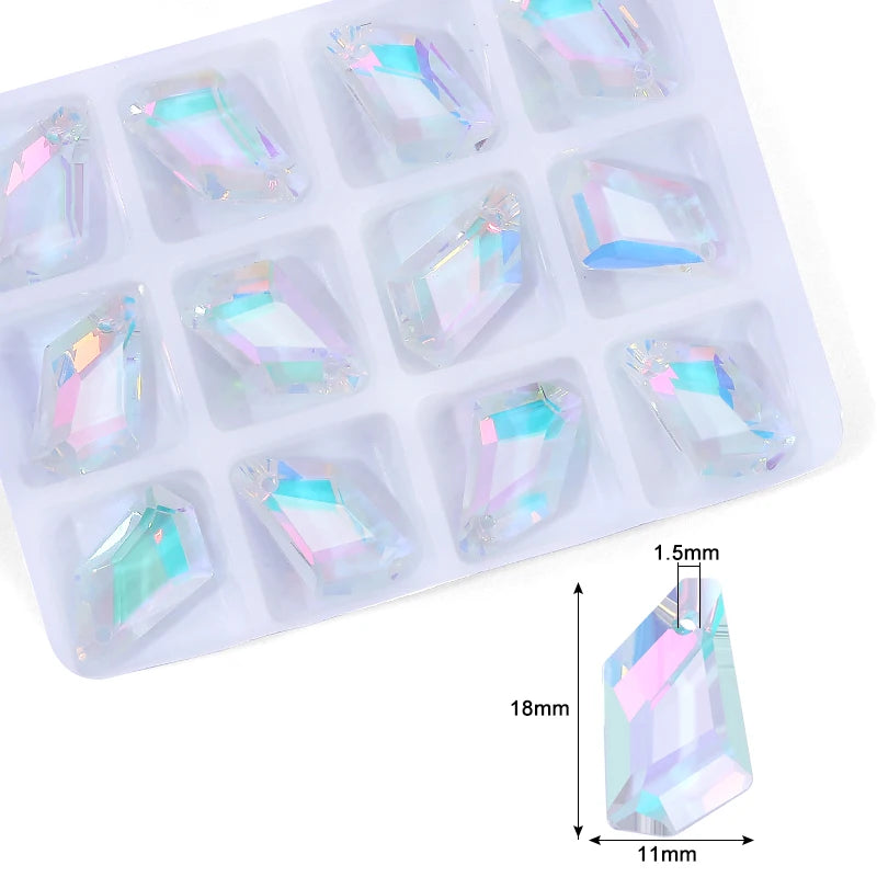 Cute Crystal Pendants With Multiple Shapes AB Color Glass Charms Beads Used For Making Necklaces Bracelets DIY Jewelry Making Qme 9-12pcs