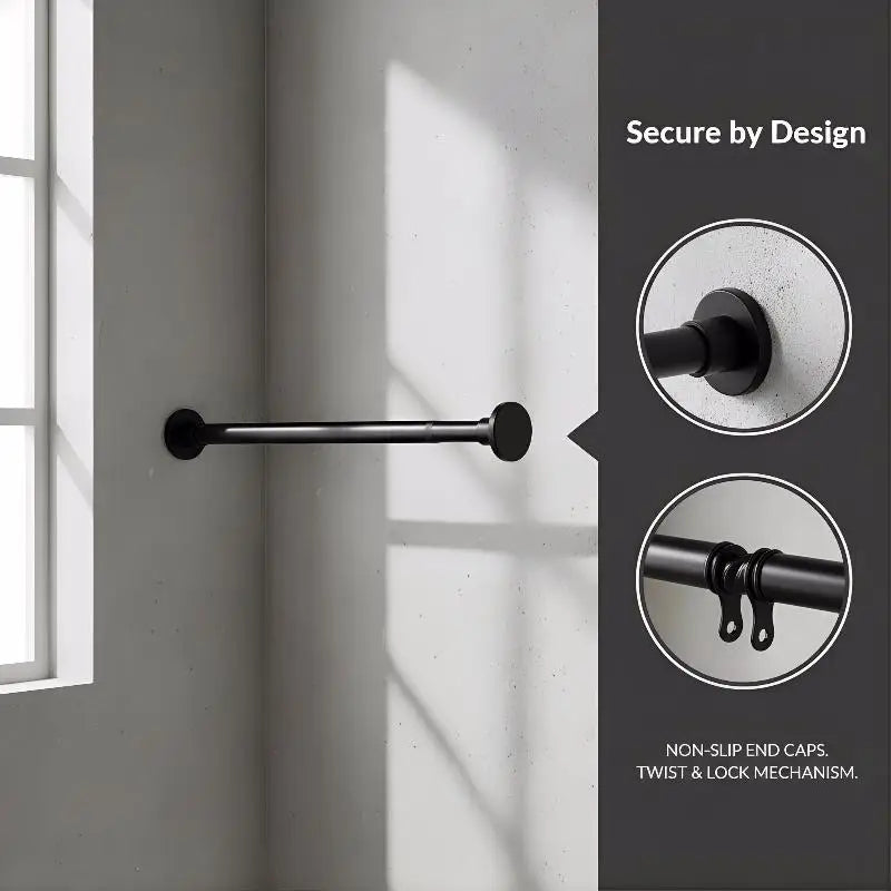 50- Telescopic Curtain Rod Adjustable Stainless Steel Drying Rack Qme