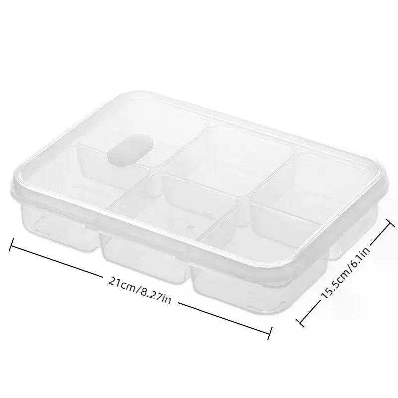 Refrigerator Storage Box Packed Meal Crisper Food Grade Sealed Food Meat 2/4/6 Compartment Refrigerated Storage Box Qme