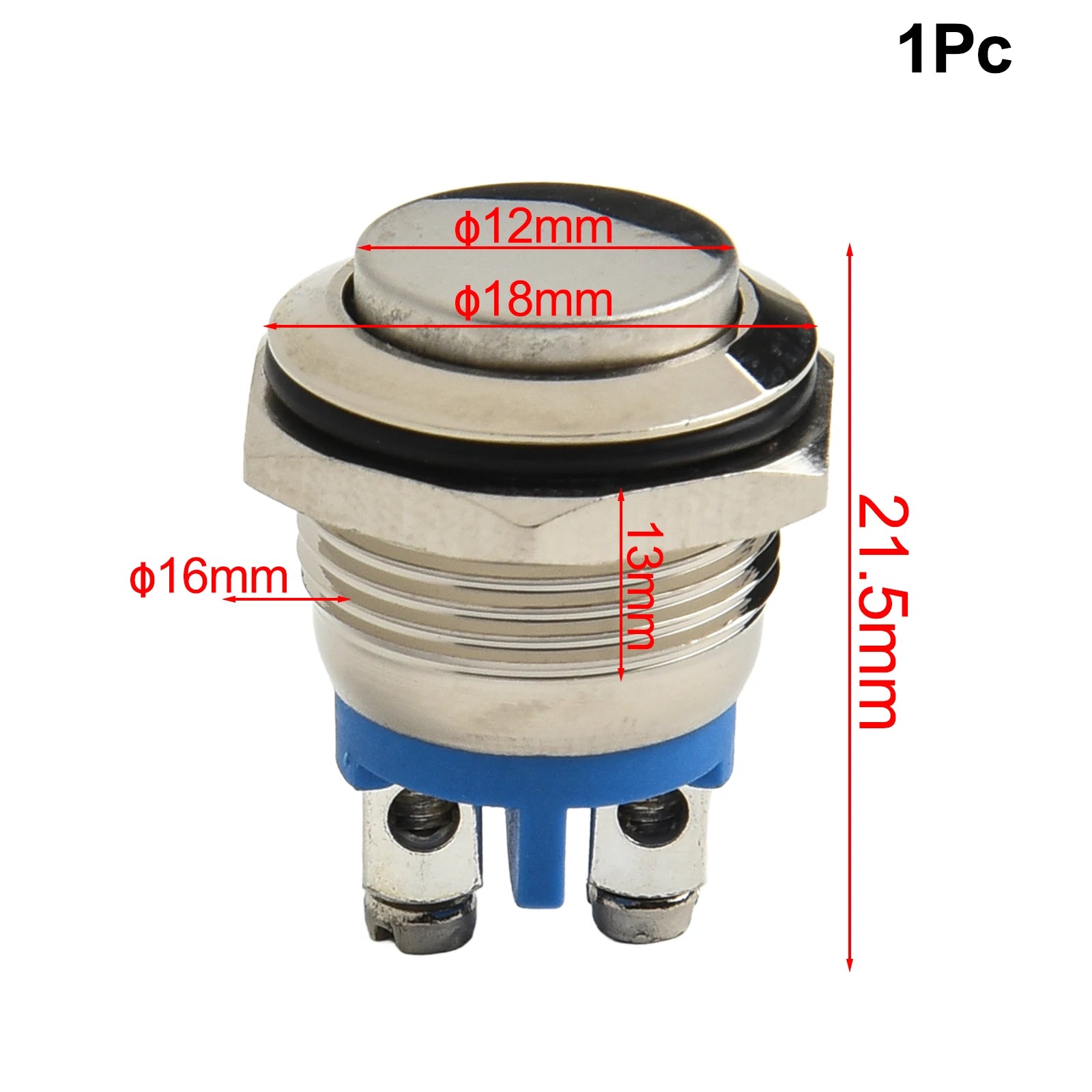 Waterproof Metal Push Button Switch LED Light Momentary Reset Qme