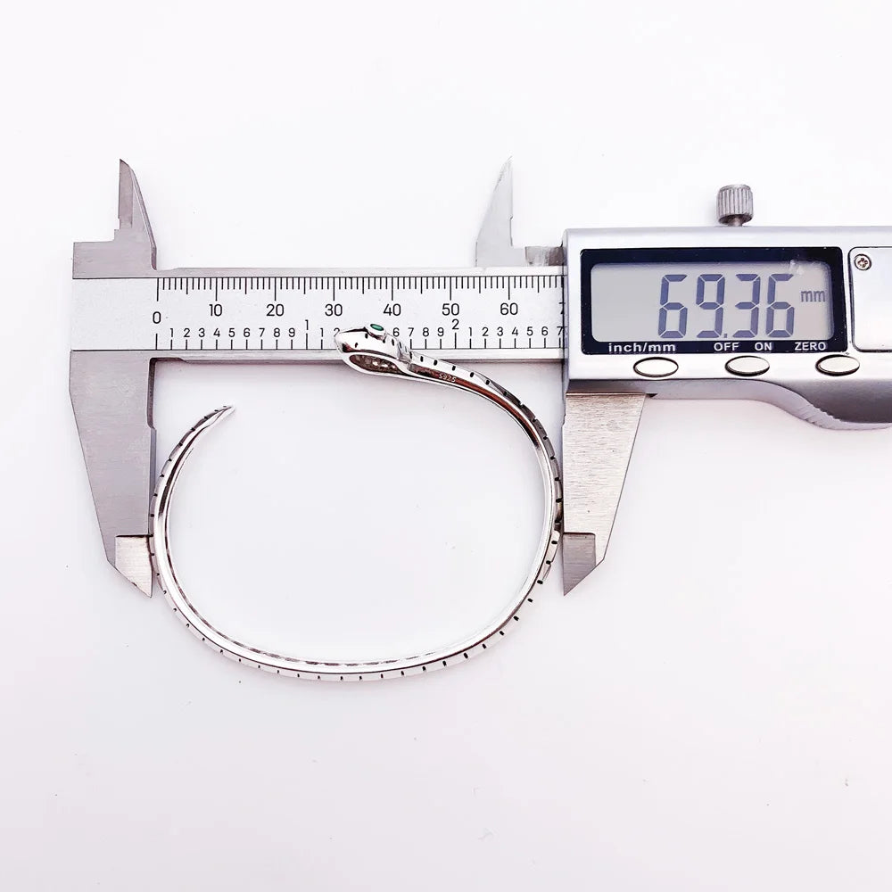 Bangles Snake Europe Style Fine Jewelry For Women Spring Brand New Bohemia Gift In Blackened 925 Sterling Silver Qme