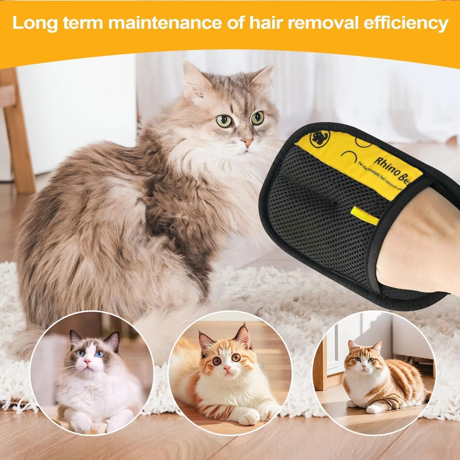 2pcs Cat Hair Remover Glove Pet Static Hair Removal Gloves Reusable Efficient Grooming Brush Dog Cleaning Supplies for dog Qme