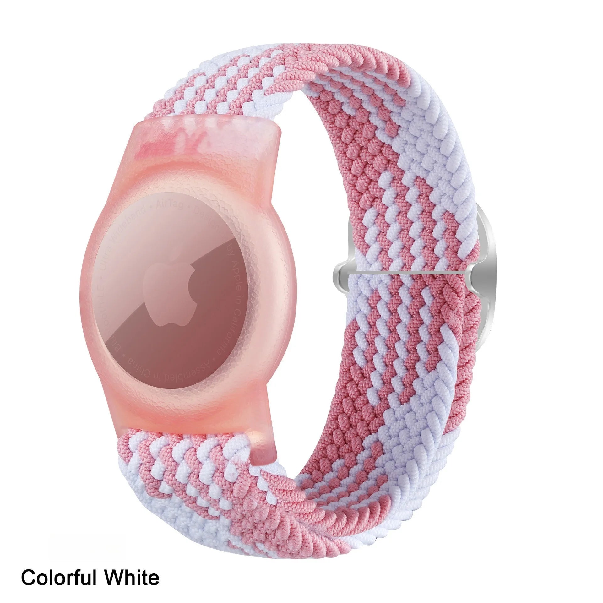 A Nylon Watch Strap for Apple Watch with Scratch-Resistant Protective Cover Replacement Accessory for Adults And Kids Qme Pink White