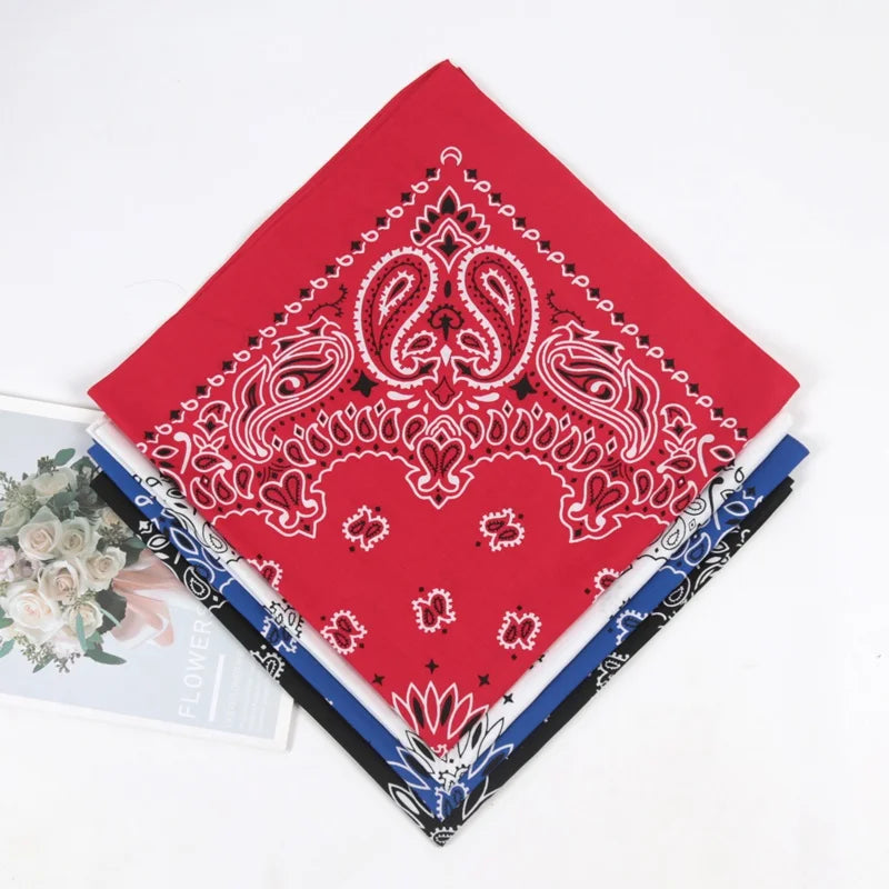 Oversized Hip Hop Cashew Cotton Large Square Bandana Scarf Riding Qme