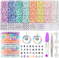 3860Pcs Macarons color Polymer Clay Beads Set Flat Chip Beads For Unique Bracelet Necklce Making Letter Beads Diy Accessorie Qme Kit