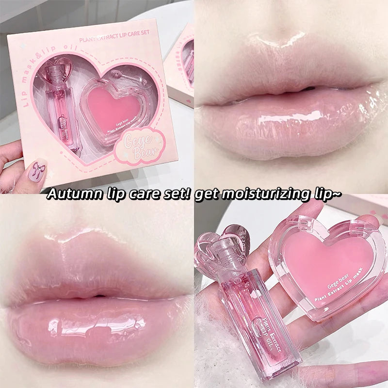 Gege Bear Plant Extract Lip Balm Moisturizing Gloss Colorless Qme GX1226