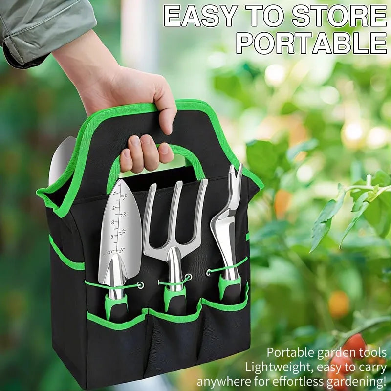 A02F-Gardening Tool Set 8Pcs Featuring Pruners, Gloves, Rakes, Shovels Etc For Planting, Pruning And Transplanting Qme