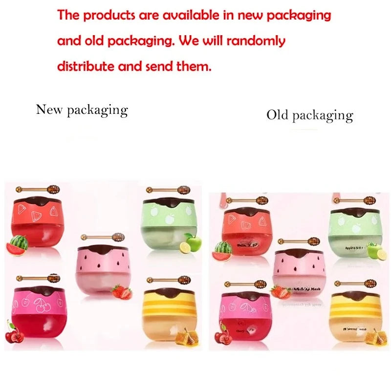 5.5g Lip Sleep Mask Night Sleep Maintenance Moisturizing Lip Gloss Bleach Cream Nourishing Lip Care Strawberry Honey Qme