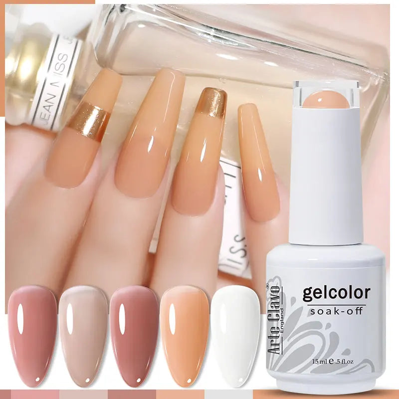 Arte Clavo Jelly Gel Polish Translucent Manicuring UV Nail Semi Qme