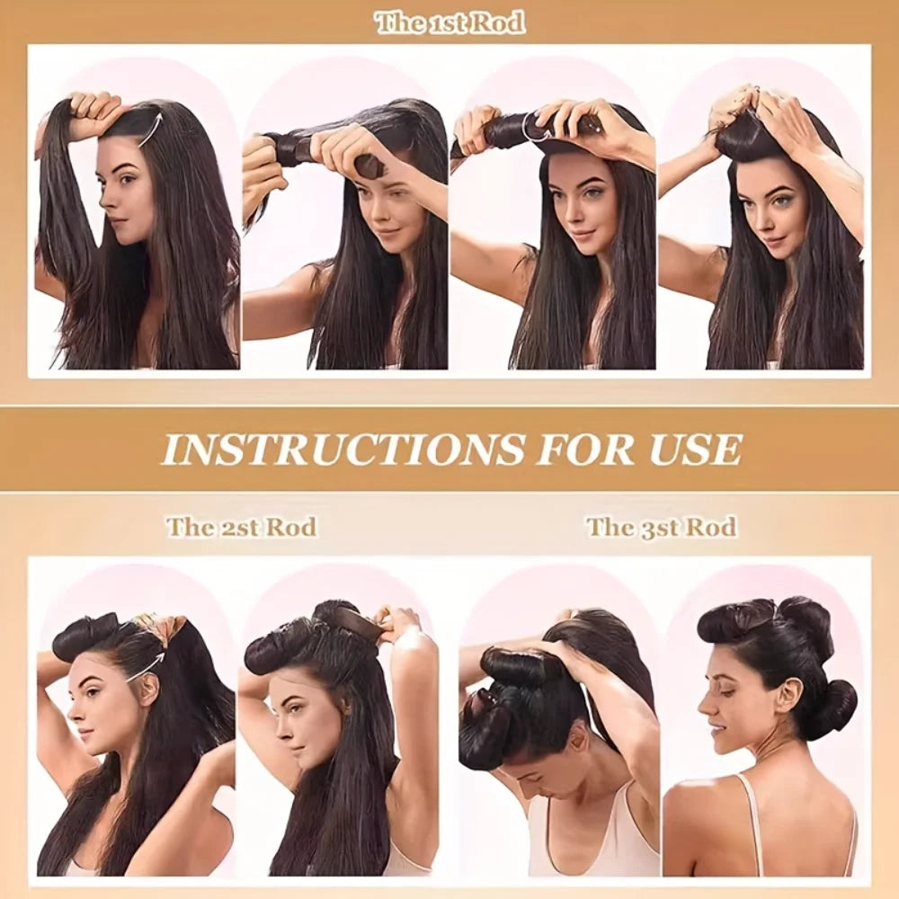 Heatless Curling Headband Overnight Curls Satin No Heat Hair Rollers Qme
