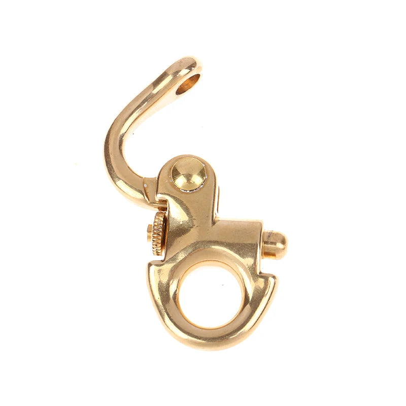 Brass Buckle Clasp Keychain Ring Push Carabiner Spring Clasps Hook Qme