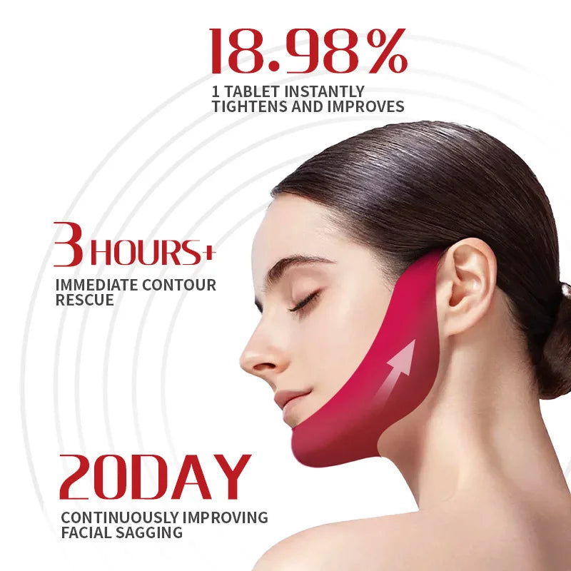 Double Chin Eliminator V Line Shaping Face Masks Toning Hydrogel Qme