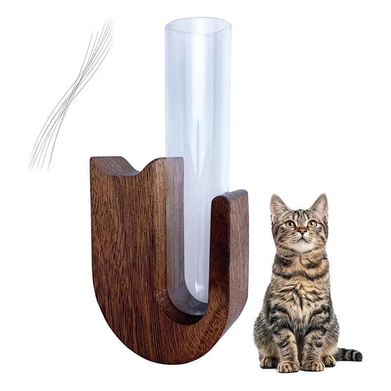 Pets Souvenir Home Decor Cat Whisker Vase Pet Fridge Magnet Wooden Qme