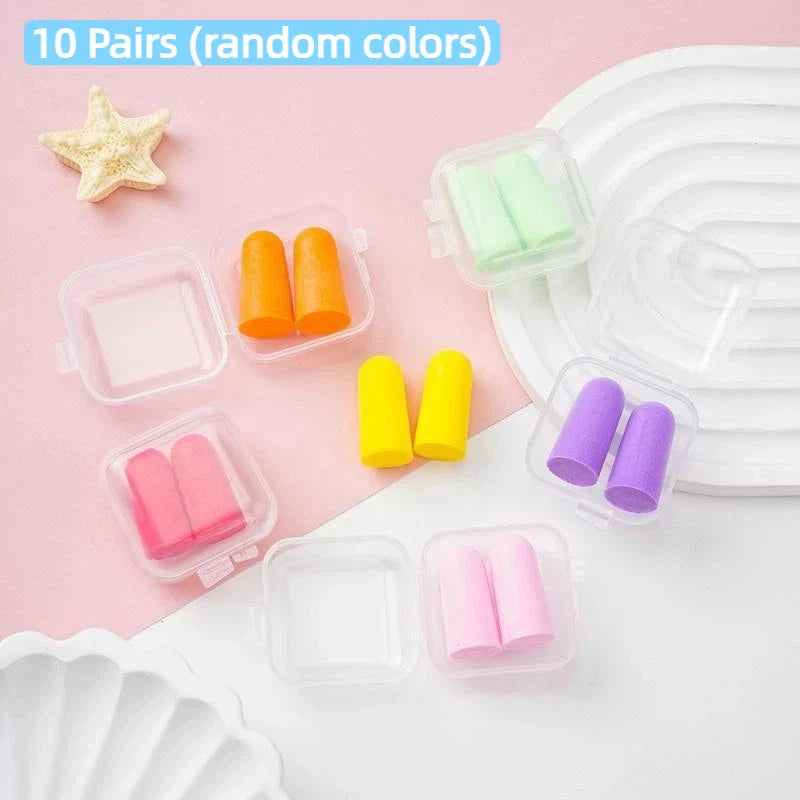 Soft Foam Earplugs 38dB Noise Cancelling 10 Pairs Multicolor Qme A19