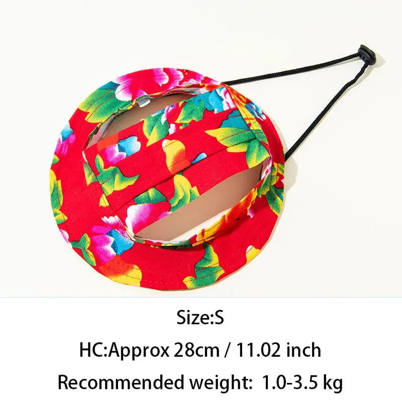 Pets Hat Ear Holes Adjustable Baseball Cap Medium Small Dogs Summer Qme S Red