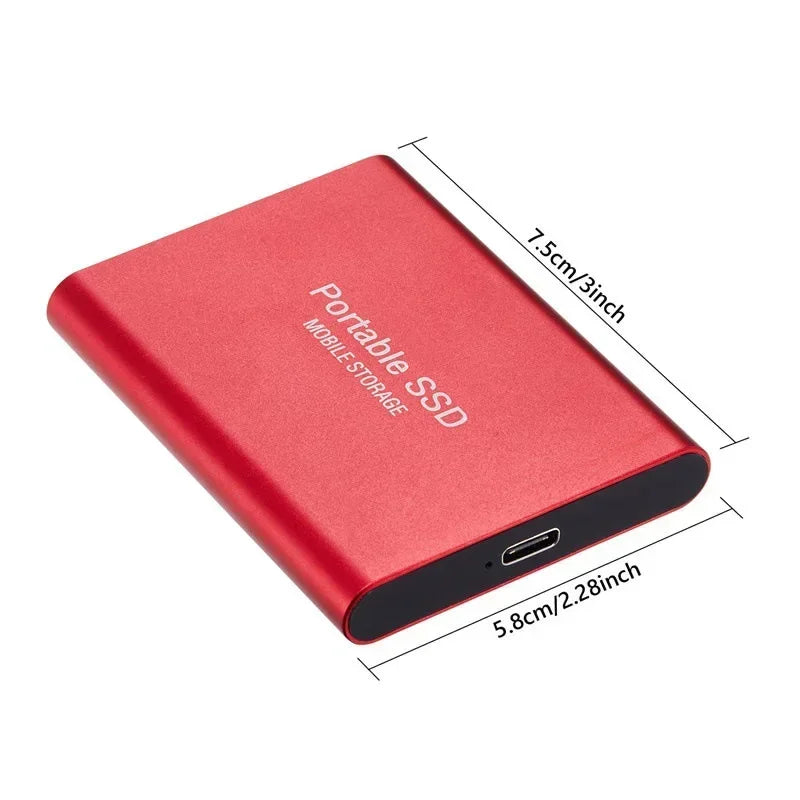 500GB Mobile Hard Disk Type-C USB3.1 Portable SSD Shockproof Aluminum Alloy Solid State Drive 540MB/s Transmission Speed Black Qme