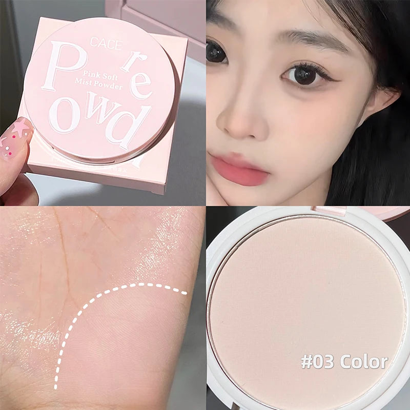 CACE Face Pressed Powder Soft Mist Setting Powder Three-color Pseudo-free Makeup Long Lasting Oil Control Waterproof Foundation Qme 03