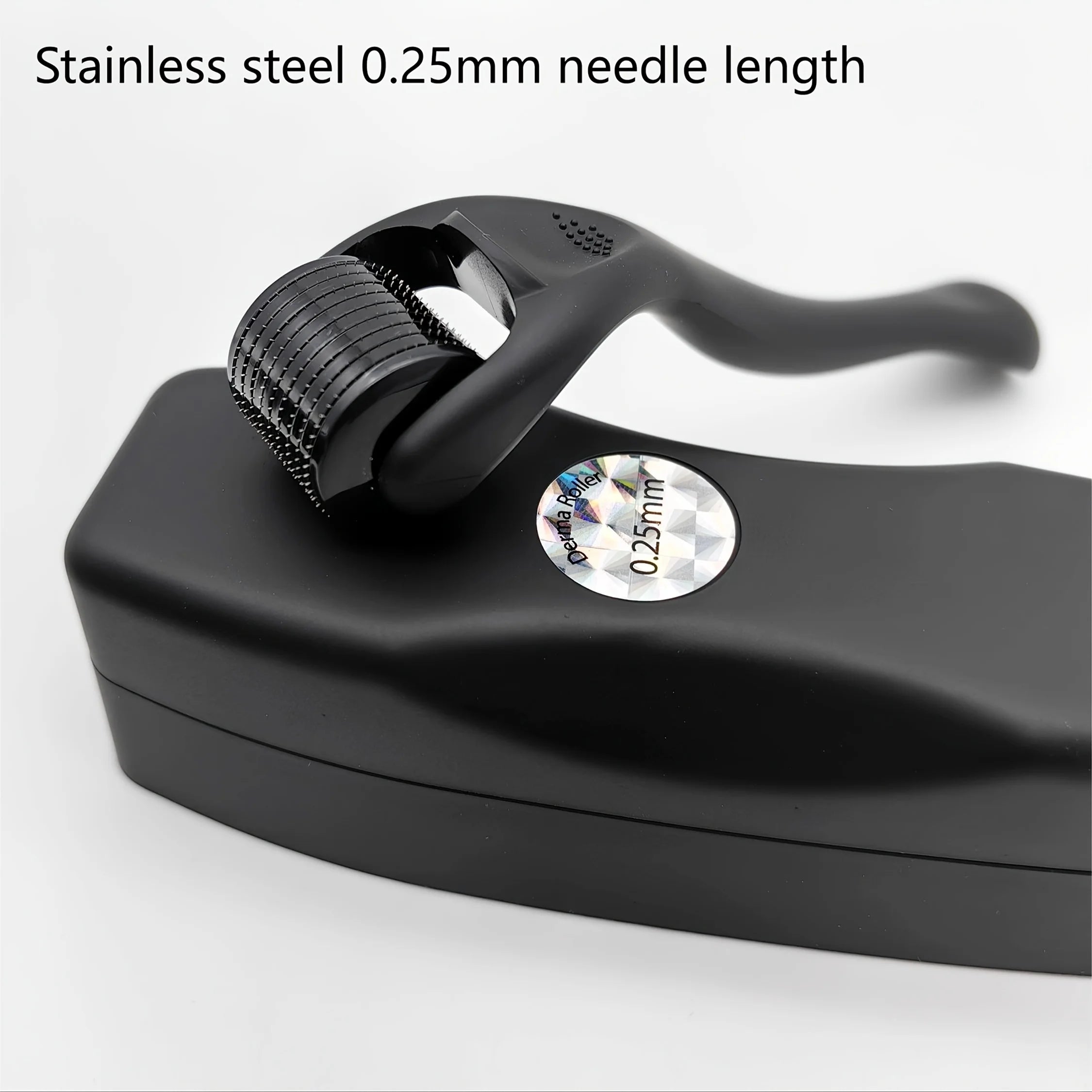 Titanium 540 Microneedle Derma Roller Face Hair Beard Matte Black Qme Stainless Steel
