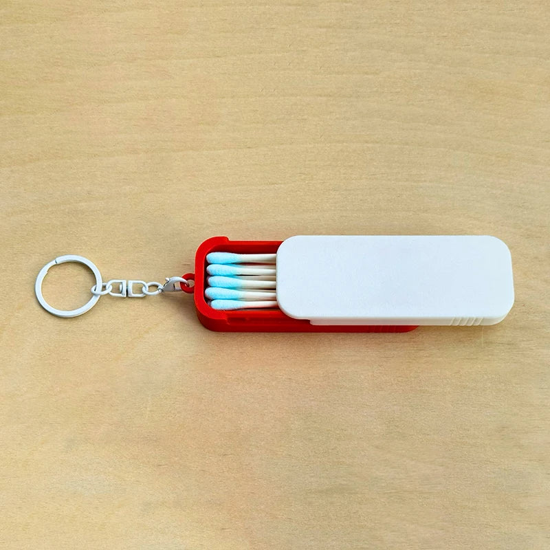 Keychain Portable Swab Case Travel Daily Use Dust-proof Keeps Clean Qme