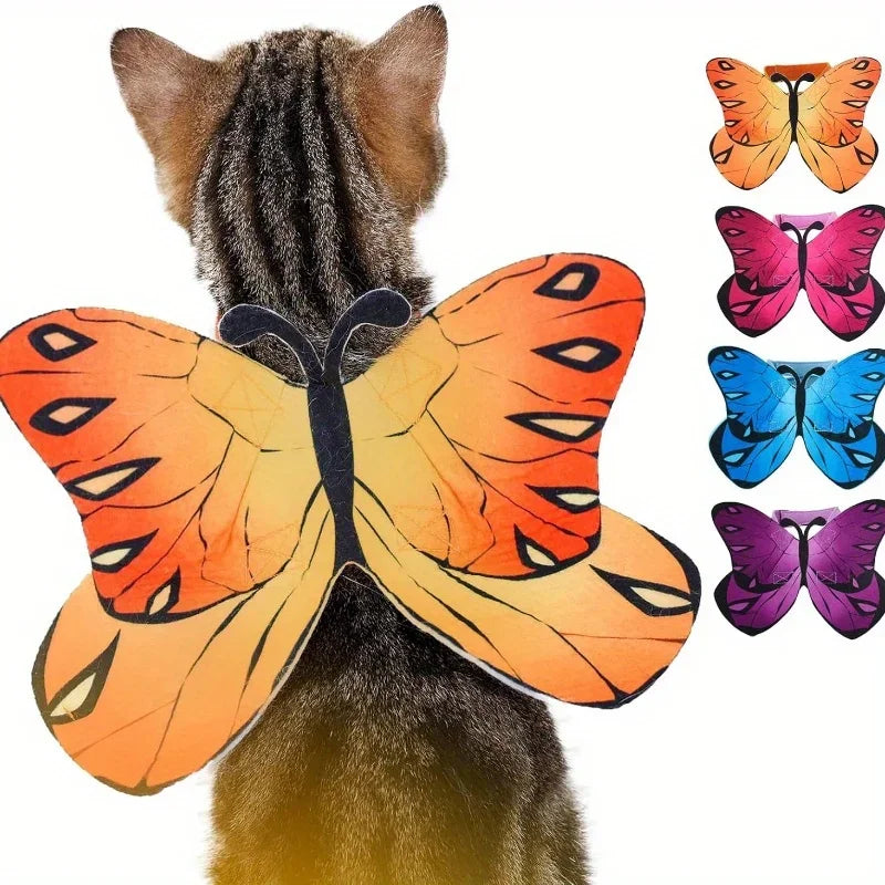 Butterfly Wings for Dogs and Cats - Pet Halloween Costumes and Christmas Party Outfits Qme Pink S