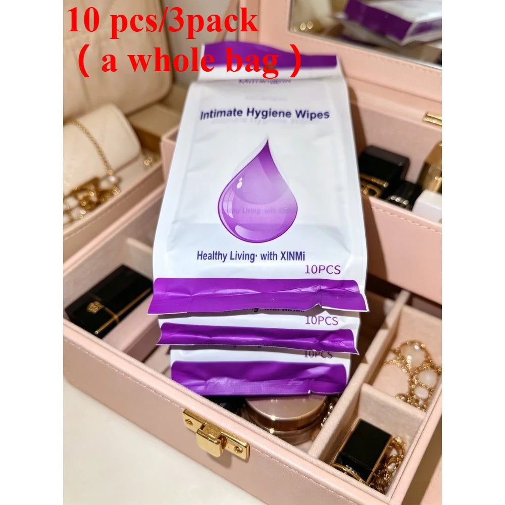 Feminine intimate wipes, menstrual period cleaning, clean, healthy and portable, exclusively for healthy women. Qme 30pcs