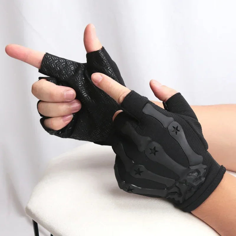 Men Cycling Gloves Outdoor Sports Fingerless Motorcycle Elastic Qme