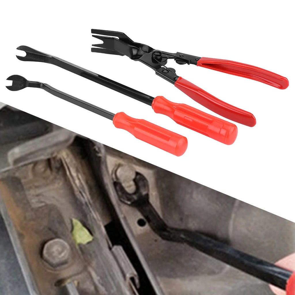Door Trim Rivets Clips Pliers Fastener Remover Puller Pry Bar Tool Kit Panel Trim Clip Removal Tool Rivets Clips Pliers Qme