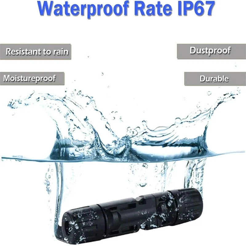 10 Pairs Solar Connector MC4 1000V Solar Plug 30A for PV Cable Connection UV Resistant IP67 Male Female Connector Qme