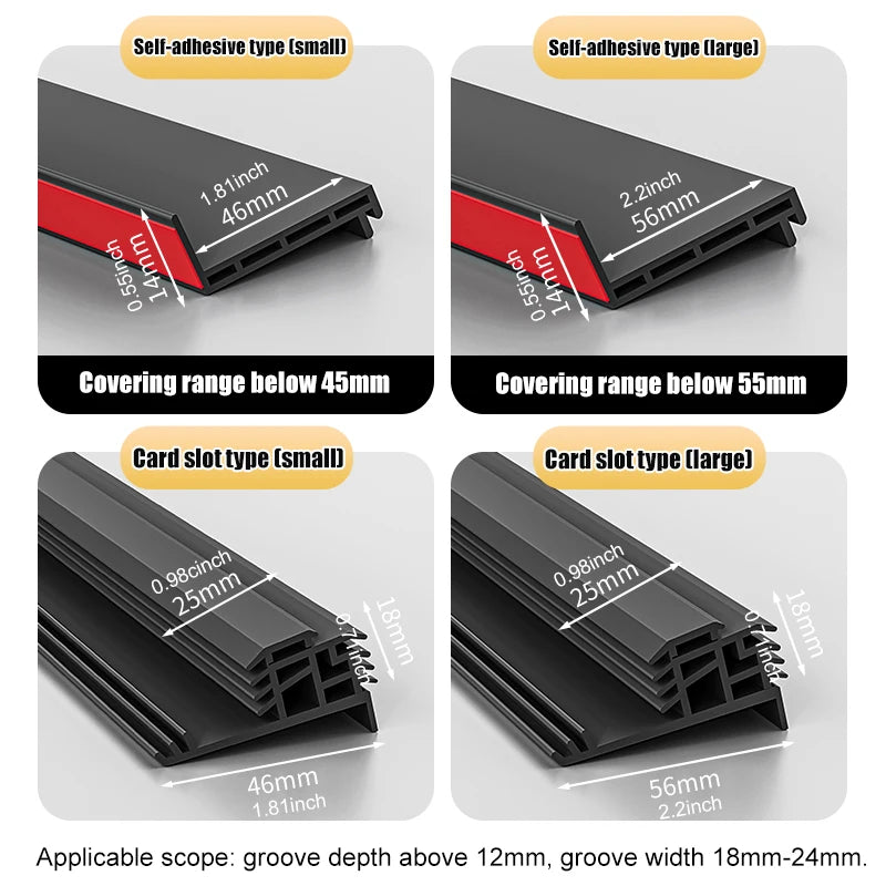 1.1M TPE Windproof Windows Seal Strip Water Retaining Strips Heat Cold-resistant Sliding Window Weather Strip Easy Installation Qme