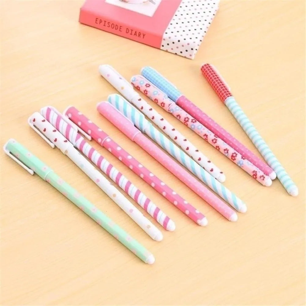 10 Pcs/Set Color Pen Flower Animal Starry Star Sweet Flora Colored Gel Pen 0.38mm Cute Pens for School Stationary Qme