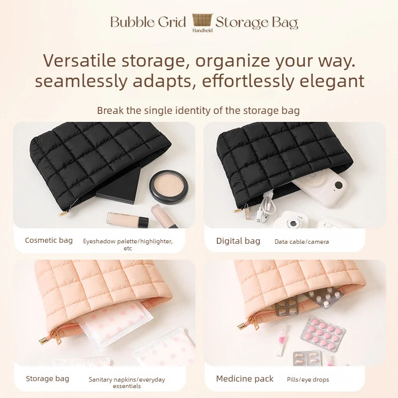 A New cute plush cosmetic bag, travel skin care product storage bag, high-looking female mobile phone large capacity storage bag Qme