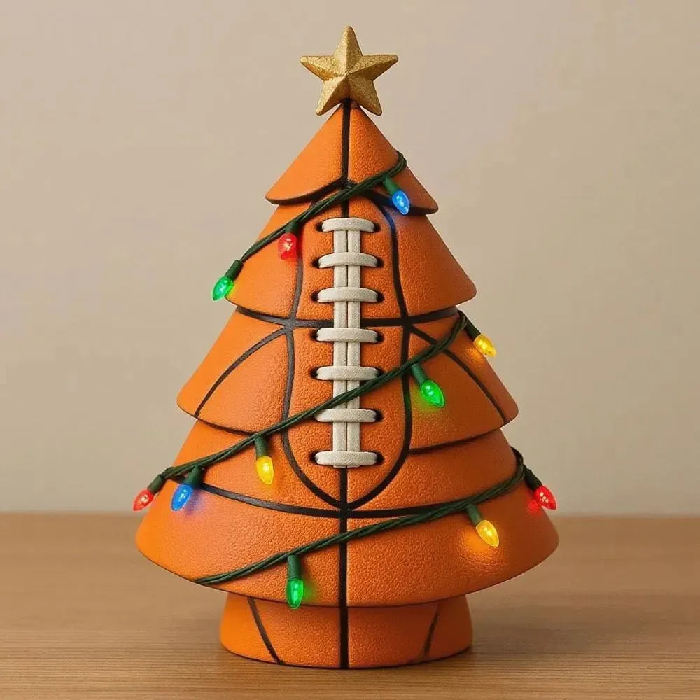 Unique Football Basketball Theme Resin Crafted Christmas Tree Ornament for Indoor Decorations Christmas Tabletop Decoration Qme