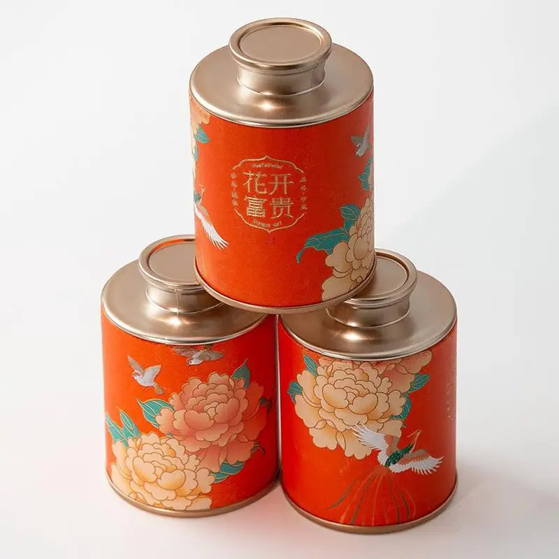 Portable Home Exquisite Small Tea Paper Packaging Cans Mini Empty Tin Qme