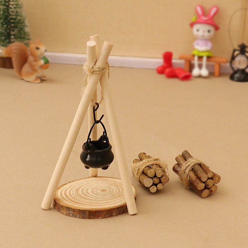 Micro Garden Landscape Ornament 1 12 DIY Miniature Dollhouse Campfire Qme