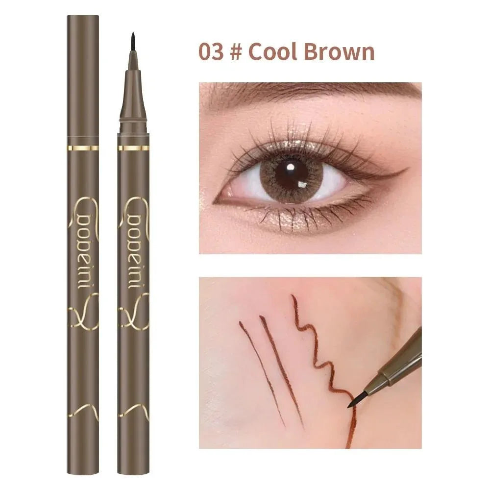 Waterproof Quick-drying Liquid Eyeliner Ultra-fine Matte Black Brown Qme D8-01-3