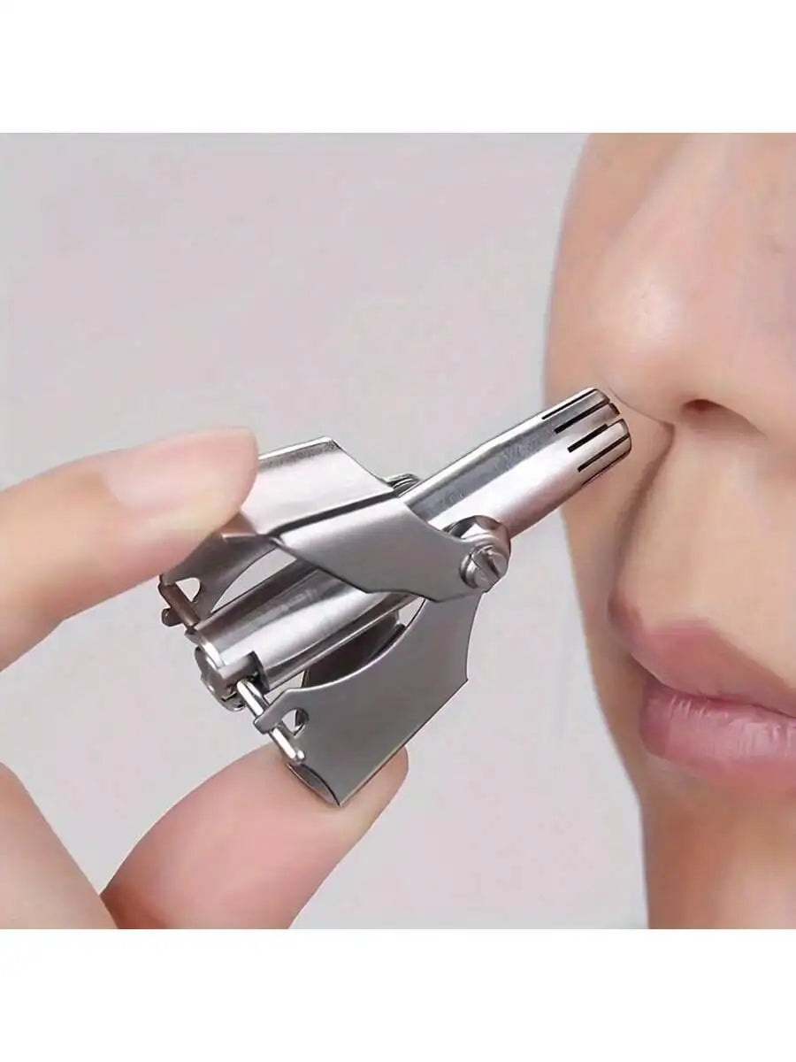 1 Men's Nose Hair Trimmer Manual Stainless Steel Small Round-head Qme
