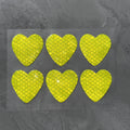 Heart-Shaped Reflective Car Stickers - Safety Warning Decals For Night Driving Qme Green 50pcs