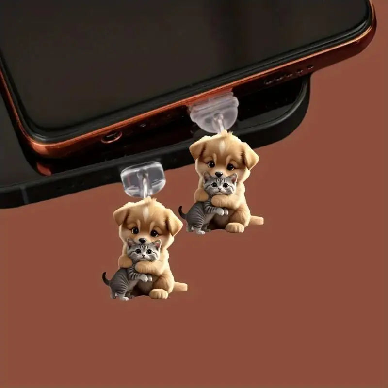 Acrylic Flat Animal 2D Dust Plug Pendant Iphone Type-c Connectors Qme