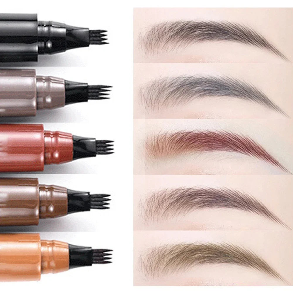 Eyebrows Pen Eyebrow Tattoo Waterproof Liquid Black Eye Brow Makeup Pencil Microblading Qme