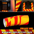 Shining Reflective Safety Warning Tape Self Adhesive Twill Printing Reflective Tape for PVC Reflective Tape Car Accessories Qme YELLOW RED 15m 50MM