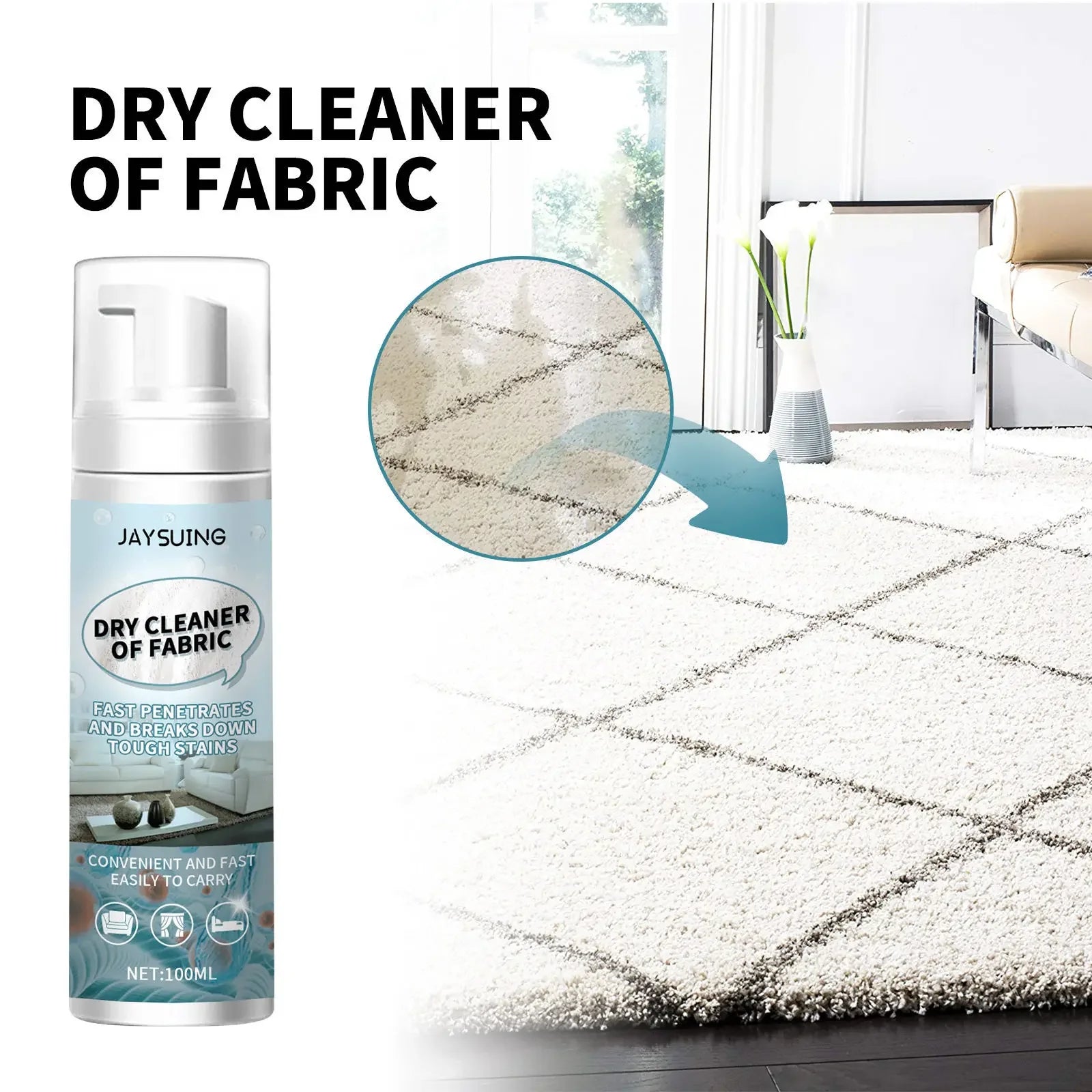Fabric Couch Dry Cleaner Fabric Furniture Cleaning Foam Mattress Decontamination Carpet Curtain Stain Remover Dry Cleaning Agent Qme