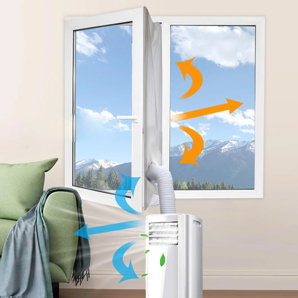 Air Conditioner Window Seal HVAC Vent Blocker Set With Zip Air Conditioner Vent Sealing Kit For Home Bedroom Apartment Dormitory Qme