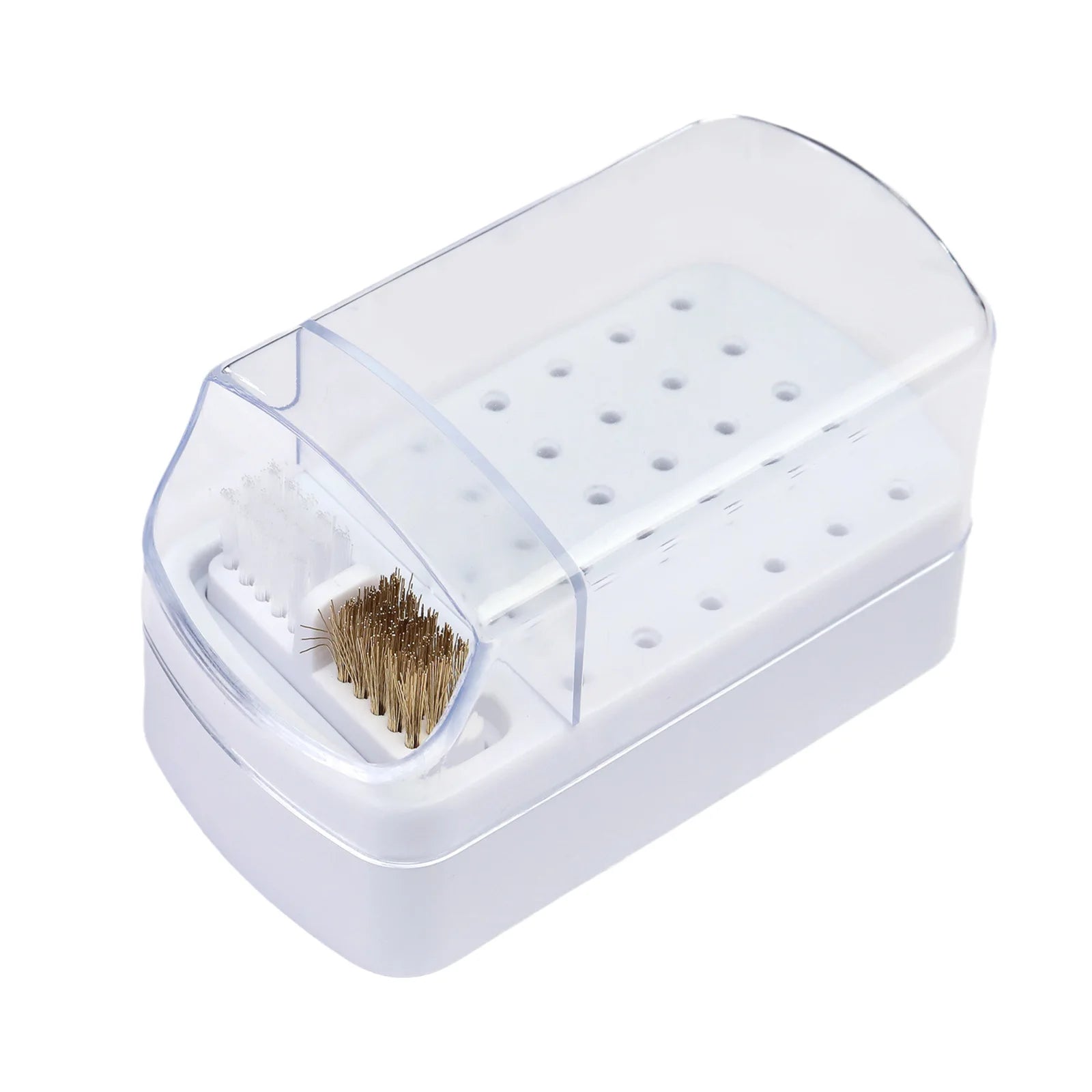 30 Holes Nail Polish Head Organizer Acrylic Portable Organizer Transparent Dustproof Cleaning Organizer Professional Nail Tools Qme While